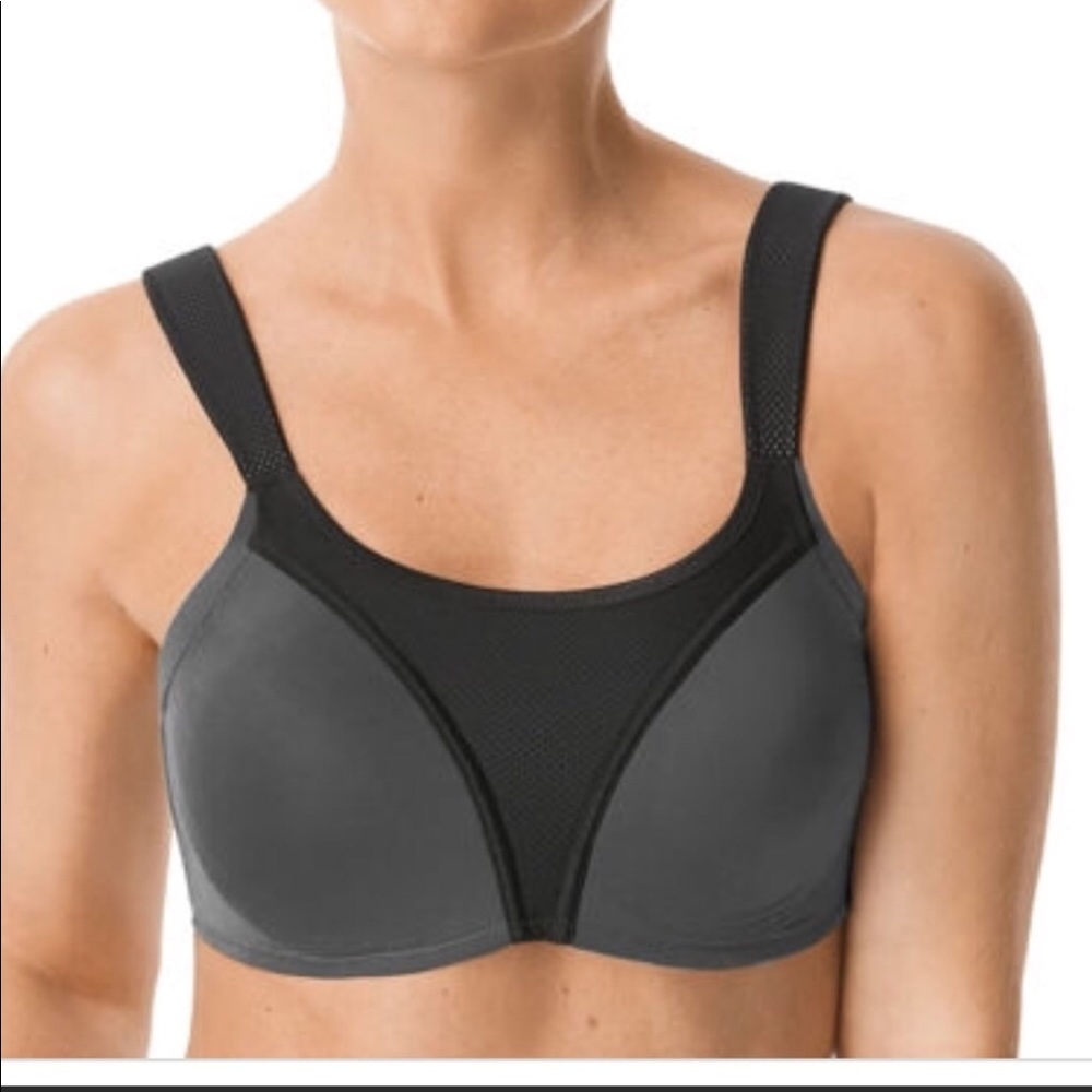 🌸Warner's FIT Wirefree Sports Bra in Black/Gray L